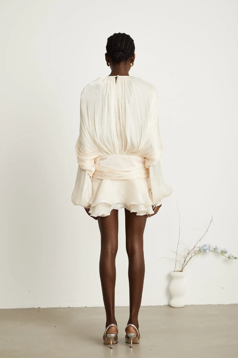 Marcelline Pleated Ruffled Mini Dress